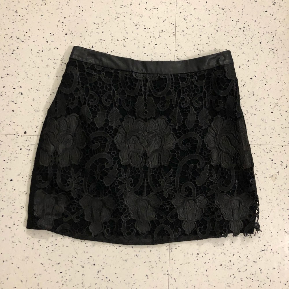 Black Lace Mini Skirt